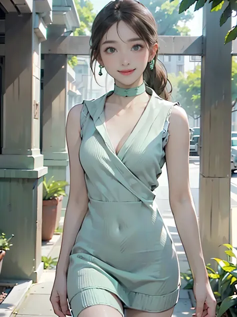 ((((Best Quality))))、(((Ultra-precision CG16K wallpaper)))、(((masterpiece)))、(((Super detailed)))、(((Extreme detail)))、((Mature 24 year old woman、alone:1.8))、((Very beautiful Japanese face))、((Oval Face))、((Soft wavy long ponytail hair:1.6))、(Shiny brown h...