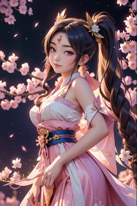 (best quality,4k,8k,highres,masterpiece:1.2),ultra detailed,(realistic,photorealistic,photo-realistic:1.37),acrylic painting,beautiful Japanese godess in a Lolita dress with downy hair,beautiful Japanese godess with extremely colorful hair and detailed fac...