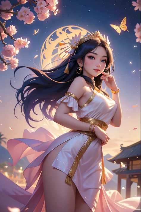 (best quality,4k,8k,highres,masterpiece:1.2),ultra detailed,(realistic,photorealistic,photo-realistic:1.37),acrylic painting,beautiful Vietnamese godess in a Lolita dress with downy hair,beautiful Vietnamese godess with extremely colorful hair and detailed...