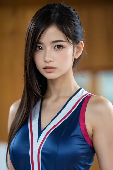 (8k, RAW Photos,Best Quality,  High Resolution :1.1), (超Realisticな:1.4),(Realistic, Realistic:1.3),The beauty of Japan、Rhythmic Gymnastics Club、Rhythmic Gymnastics Uniform、(( upper body:1.3))