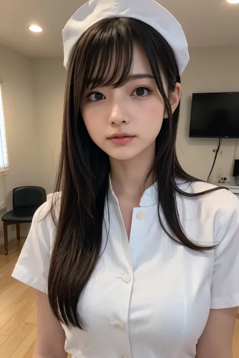 (8k, RAW Photos,Best Quality,  high res:1.1), (超Realisticな:1.4),(Realistic, Realistic:1.3),The beauty of Japan、nurse、nurseコスプレのマッサージ師、(( upper body:1.3))