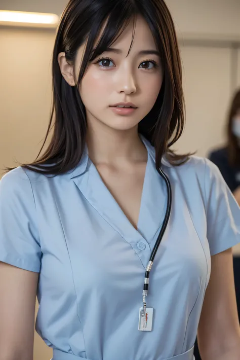 (8k, RAW Photos,Best Quality,  high res:1.1), (超Realisticな:1.4),(Realistic, Realistic:1.3),The beauty of Japan、nurse、nurseコスプレのマッサージ師、(( upper body:1.3))