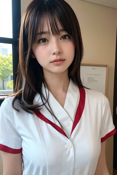 (8k, RAW Photos,Best Quality,  high res:1.1), (超Realisticな:1.4),(Realistic, Realistic:1.3),The beauty of Japan、nurse、nurseコスプレのマッサージ師、(( upper body:1.3))