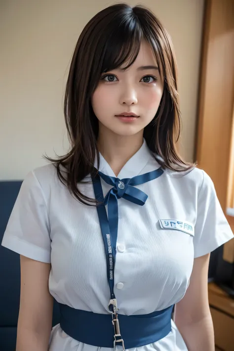 (8k, RAW Photos,Best Quality,  high res:1.1), (超Realisticな:1.4),(Realistic, Realistic:1.3),The beauty of Japan、nurse、nurseコスプレのマッサージ師、(( upper body:1.3))