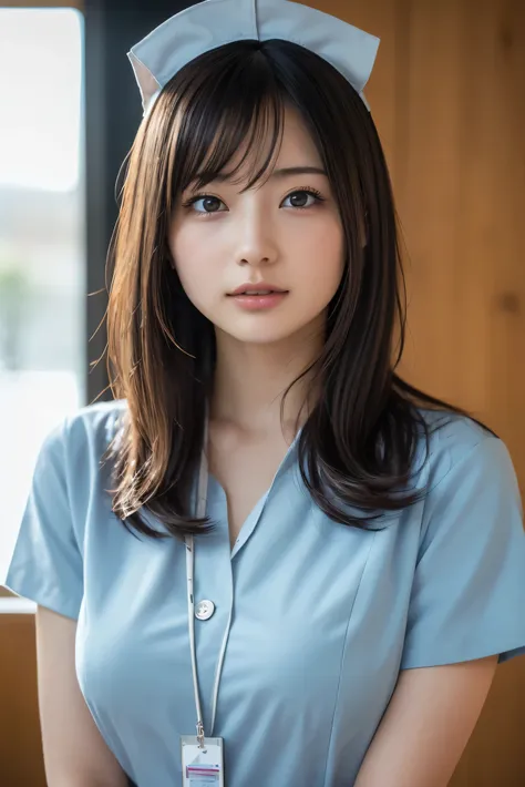 (8k, RAW Photos,Best Quality, High resolution:1.1), (超Realisticな:1.4),(Realistic, Realistic:1.3),The beauty of Japan、nurse、nurseコスプレのマッサージ師、(( upper body:1.3))