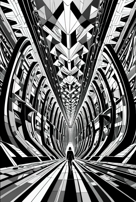 Landscape envisioned from the mind of an ADHDer walking through time and traveling through distortions of themselves.  What a trippy ride.  Sci fi sci fi futuristic futuristic cubism cubism bizarro bizarro Masterpiece, Super Detailed, Super Detailed, Zoom ...