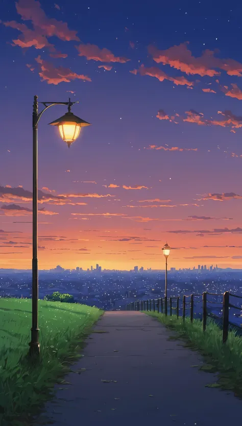 (minimalism:1.4), draw simple ghibli-style art: a street lamp, field lighting, night, serene, cozy, microdetail!!   view incredi...