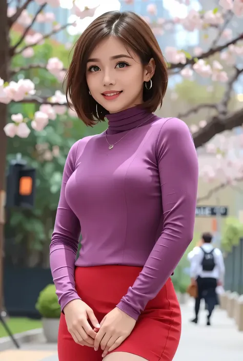 ((masterpiece)), ((Best Quality)), ((Complex)), ((超Realistic)), (Realistic), ( mature women), ((No classes)),  very detailed, One beautiful woman, Japanese mature , sexy, (((Big Breasts))), glamorous, Long eyelashes, double eyelid, grin, Brown Bob Hair,  B...