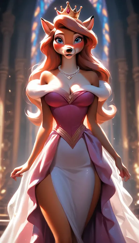 score_9, score_8_up, score_7_up, source_furry deer, A beautiful, (masterpiece), high quality, perfect lighting, highly detailed CG Unity 8k wallpaper, high resolution, perfect lighting, youthful, adolescent, slim but big boobs, frail slender figure, distin...