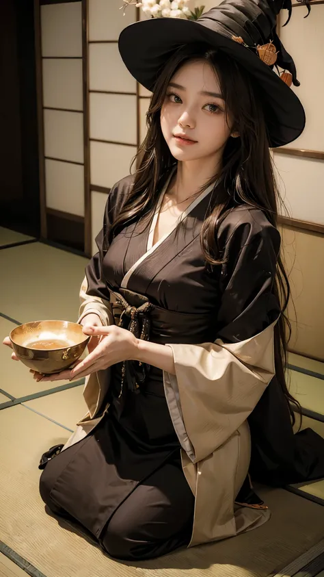  cute woman similar to Anzu Nakamura、((Super pretty and slim、EXCELLENT STYLE :1.3))  、 super high image quality 、Extremely Delicate Face , Skin and Hair、 semi-long hair holding a bowl、Brown Hair、Refreshing dress 、 hides her chest with her arms、Asakusa、8k p...