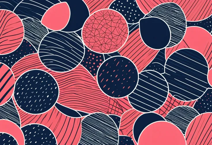 Abstract organic lines seamless patterns vector backgrounds set. Modern trendy creative memphis and biological patterns with dots and irregular squiggle lines texture design