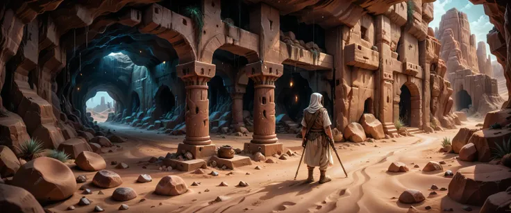 a cave in the desert 