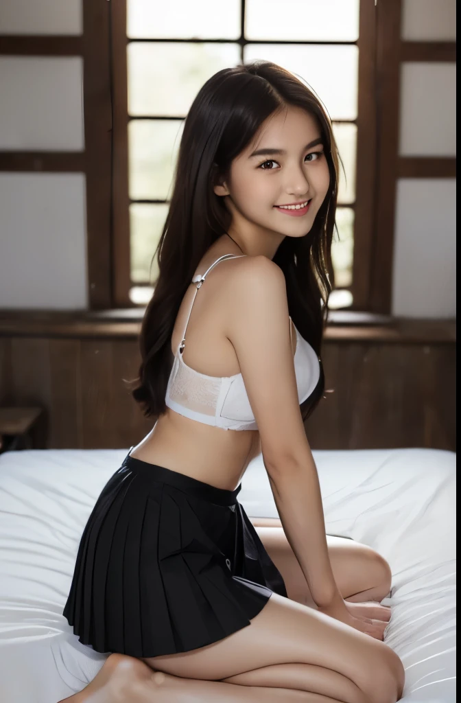 ((masterpiece)),(detailed),(perfect face),(thin),((sexy long legs)),((beautiful legs)),(slim),((boob flash)),(( slip)),(horny smile),((very sexy emotional face)),((very long straight hair)),(looking at viewer),(black hair),((trained body)),((smiling)),(top...