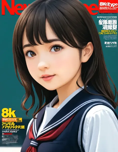 (best quality, 8k, high resolution:1.2), 1girl, school uniform, Newtype, upper body