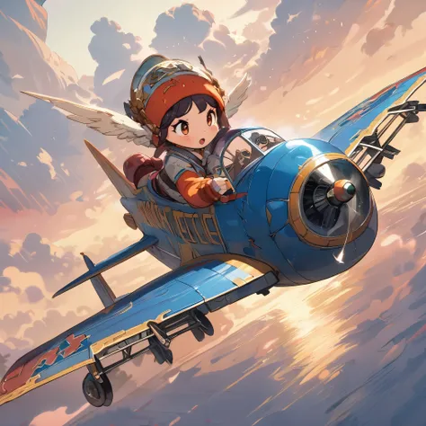 (masterpiece, best quality: 1.2),，toy plane,pilot，fantasy,Disney style（（masterpiece full of fantasy elements）））， （（best quality））， （（Intricate details））（8k）