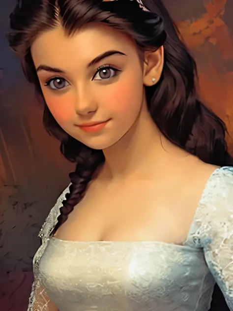 Portrait of a young princess, mix with Italian anRussian in desss