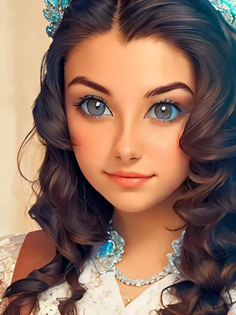 Portrait of a young princess, mix with Italian anRussian in desss