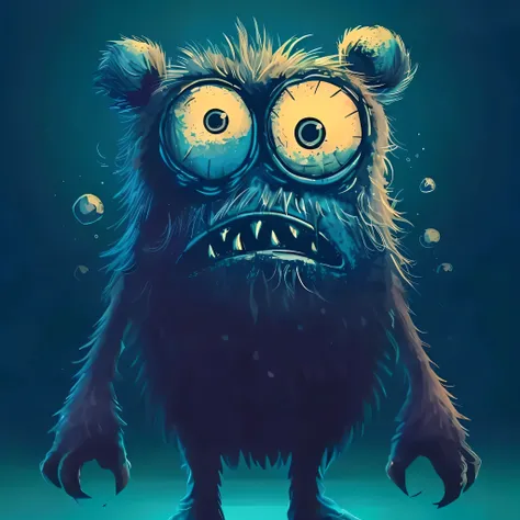 there is a cartoon monster with big eyes and a big nose, portrait of a cute monster, scary creature, furry friendly monster, ugly monster, cute monster, cute monster character design, cartoon creature, monster design, monster character design, horrifying m...