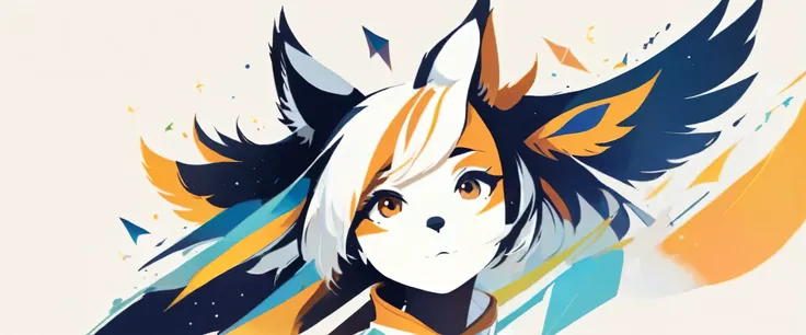 PORTRAIT OF A GIRL,1GIRL, illustration-style,modern, striking composition,sleek lines, unique pattern,abstract elements,geometric shapes,GEOMETRIC LOGO, , , expressive strokes , ,ANIMAL EARS, ANIMAL NOISE,CAPYBARA EARS, ANIMAL NOISE,ANIMAL headwear,SMILE, ...