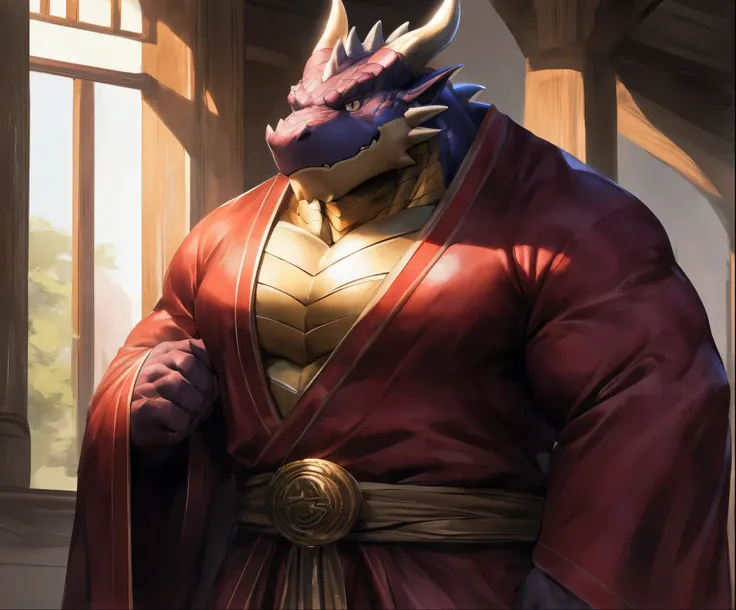  human nature , Cannon , Male, Lonely, (( the strong ，good-looking)), (dragon),((Traditional knights robe，西方dragondragon角))， standing， hand in hand cross ， high quality , (4K, high quality ,  High resolution , masterpiece), Front view (Close-up), Cartoon,b...