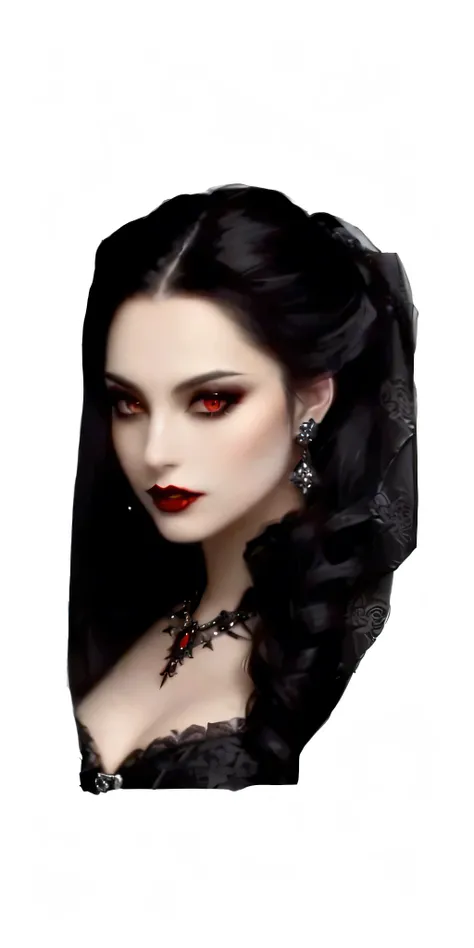 a close up of a woman with a black dress and red lipstick, elegant victorian vampire, beautiful vampire queen, beautiful vampire female queen, victorian vampire, vampires fantasy, dark hair and makeup, gothic makeup, very beautiful goth top model, gothic r...