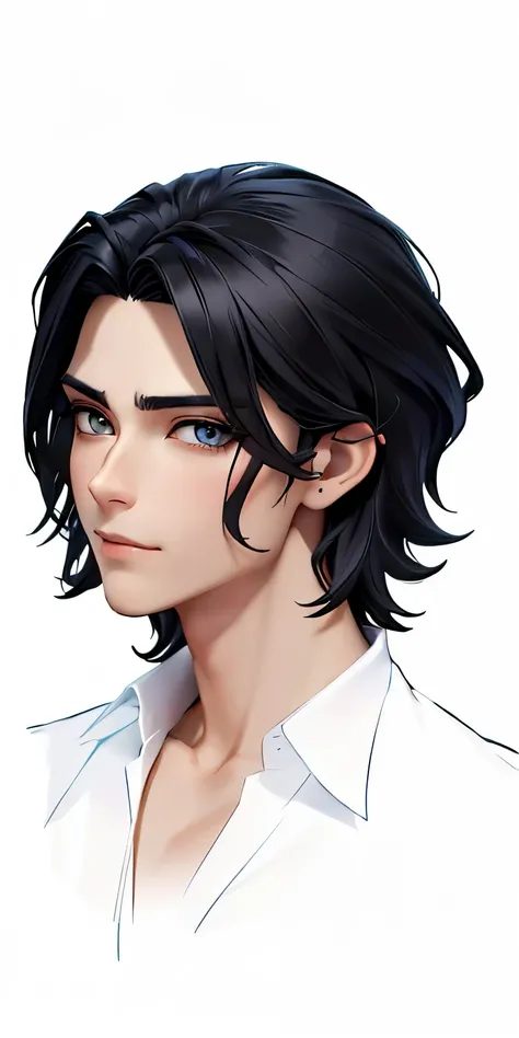 a close up of a person with a black shirt and a black shirt, handsome guy in demon slayer art, beautiful androgynous prince, delicate androgynous prince, in the art style of bowater, inspired by Adam Dario Keel, handsome stunning realistic, handsome detail...