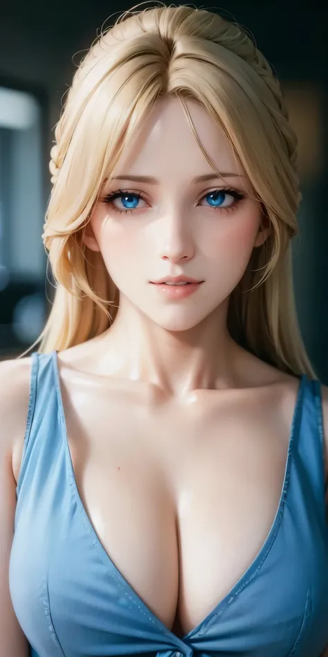 blonde, elegant hairstyle, elegant mature woman, soft light, high quality, beautiful cg