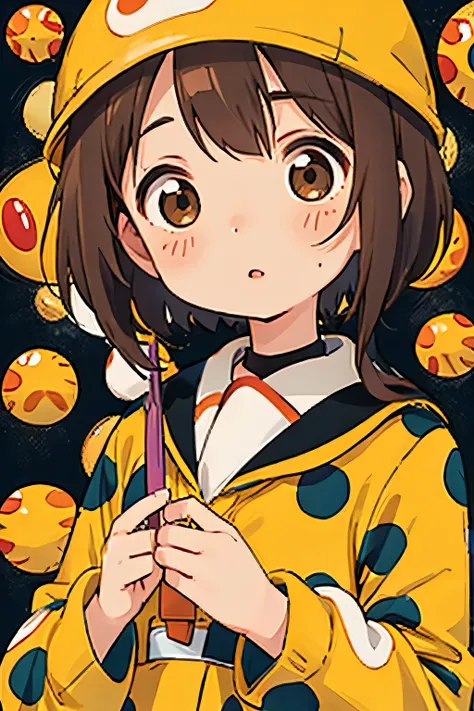 Yayoi Kusama&#39;s hyper-realistic colorful style,  simple line acronym ，Abstract art，(((The most beautiful girls in the world))), Chibi, The best smile, Colorful hearts,  cute design , Sports Fashion, (((Space Exploration))), 