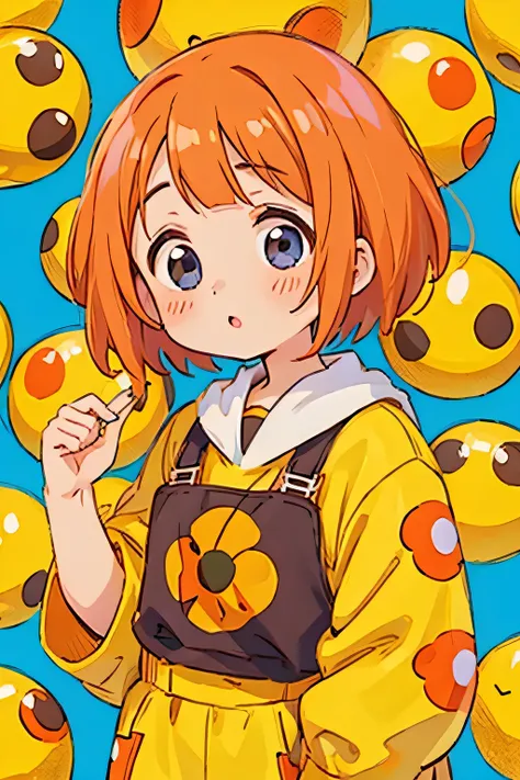 Yayoi Kusama&#39;s hyper-realistic colorful style,  simple line acronym ，Abstract art，(((The most beautiful girls in the world))), Chibi, The best smile, Colorful hearts,  cute design , Sports Fashion, (((rose))), 