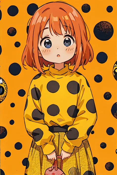 Yayoi Kusama&#39;s hyper-realistic colorful style,  simple line acronym ，Abstract art，(((The most beautiful girls in the world))), Chibi, The best smile, Colorful hearts,  cute design , Sports Fashion, (((Cute chick))), 