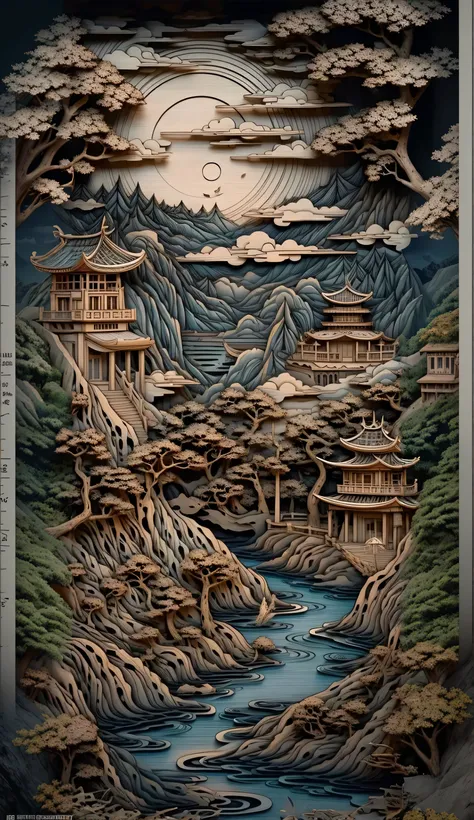 a fantasy chinese ancient city with floating irregular red buildings, patchwork cottages, flower decorations, lights, sky city, light shafts, realistic lighting, masterpiece, high quality, beautiful graphics, high detail, flying birds in the sky, unreal en...