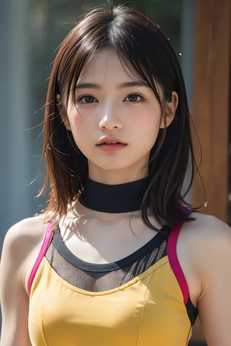 (8k, RAW Photos,Best Quality,  High Resolution :1.1), ( super real:1.4),(Realistic, Realistic:1.3),Small face、Fair skin、Japanese Beauty、Rhythmic Gymnastics Club、 rhythmic gymnastics uniform、(( upper body:1.3))