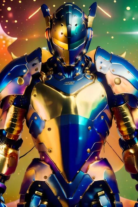 ((running towards viewer , dynamic pose)), (metallic: 1.5, gold and blue suit: 1.5), (Japanese hero), (mech bodysuit with swords: 1.5), whole body, ((Super high image quality sunset: 2.0)), cyberpunk, My eyes are shining brightly, Suit parts are large , Lo...