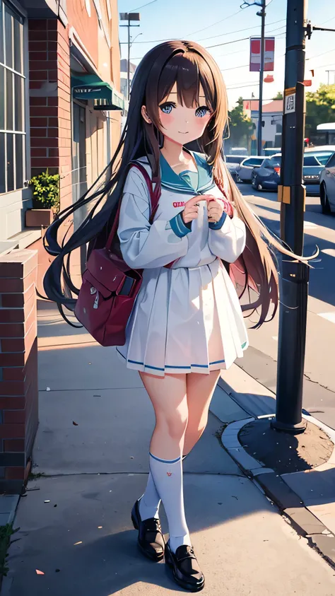 (Put on your headphones:1.0), AMOUNATED GIRLS walking down the street ,  beautiful anime high school girls ,  cute girl animated visuals , LONG HAIR ANIMATED GIRLS  , soft animation cg art, 若い ANIMATED GIRLS ,  ATTRACTIVE ANIMATED GIRLS  , Animation style ...