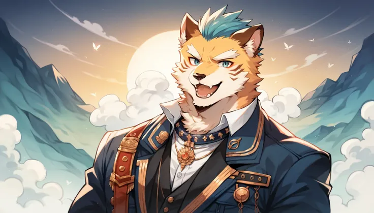 rating_safe, score_9, score_8_up, score_7_up, score_6_up, score_5_up, score_4_up, hires, cover page, absurdres, figma, Steam punk, Beautiful World Heritage, boys, Happy, joyful(Photos of solo travelers)(kemono, furry anthro)