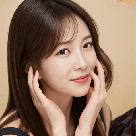 [Korean language,realistic, masterpiece, final details, photorealistic, intricate details , octane rendering , 【8k, 1 Girl , Perfect face shape all over, Beautiful Face , new world foundation, slot reference, detail hair,, black Bow down, black Gloves,...