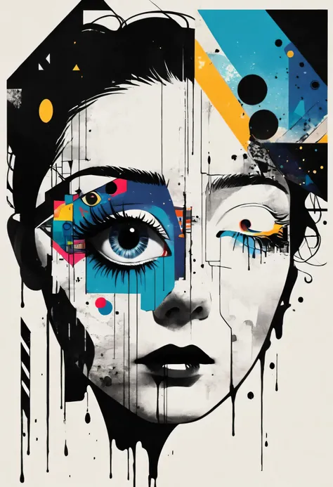 ink,Eye,Deconstruction,Eye Building,Minimalism,geometry,Sense of space,graphic design,Vector,poster design