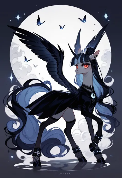 (score_9,score_8_up,score_7_up,score_6_up,score_5_up,score_4_up) gothic pony, glowing, whimsical, gothic art concept, intricate details,
