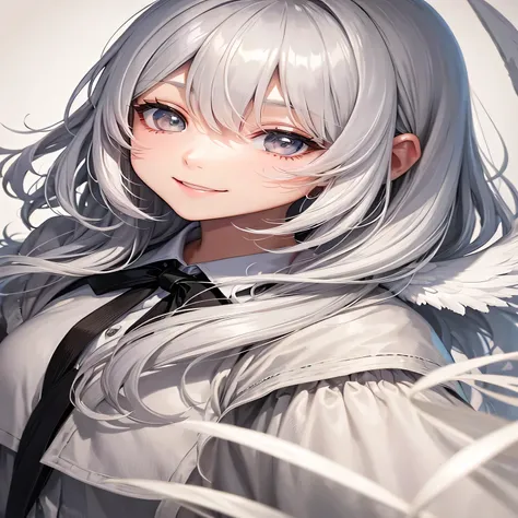 anime girl with long white hair and blue eyes wearing a black tie, detailed  Digital Animation Art,  detailed portrait of an anime girl pulling up her pants,  BEAUTIFUL ANIME PORTRAIT , White Hair Girl, smooth anime cg art, Anime Girl Portrait,  Digital An...