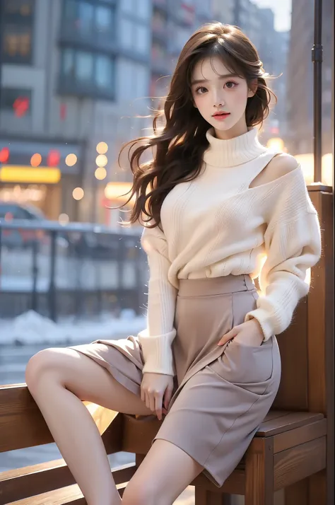 outfit-gls
sweater
high-waist skirt
long skirt (asian beauty), ((full body)), (night, starry sky, space scene), (slim athletic f...