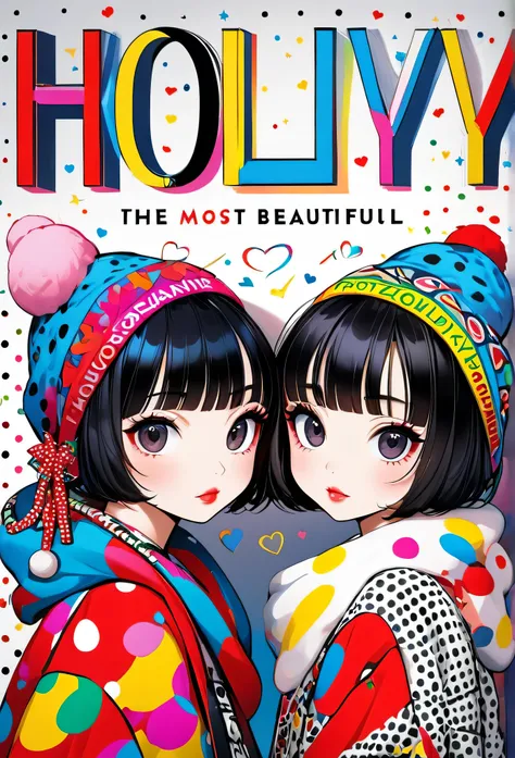  Ultra-realism Yayoi Kusama colorful style,  simple line acronym ，Abstract art，(((The most beautiful girls))), Kind Face. Lips in Love, Pop and stylish design , Dark Eyes, (((Holiday Room))), (((Cute Protozoan)))