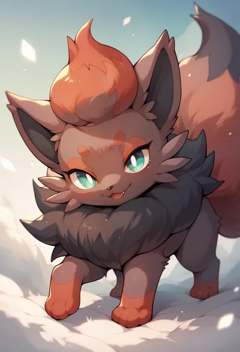 zorua,pokemon,solo,looking at viewer,smile