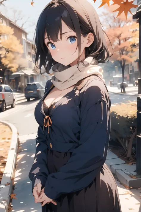 ((Top Quality)), ((Excellent)), (Details),((Japanese)),Black Hair, ((Girl)),((Straight Hair)),Shiny Hair, , Medium Bust, ((Blue Eyes)),(Sexy Knit Dress with Holes)1.4,(Navel)1.4,(Excellent)1.3,(Frowning Face, Shame), (Full Face Blush)1.4, (Long Hem)1.3,(Op...