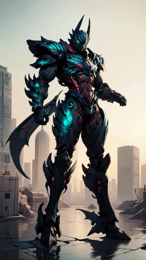 (masterpiece:1.5, best quality:1.5, extremely delicate:1.5, foreshortening:1.5, dynamic angle:1.5), ((male:1.5)), Biomimetic humanoid Mecha, green eyes, fully enclosed shoulder guards, matching arm and leg guards, gemstone, full body, full armor, the desig...