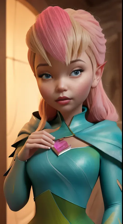 elfgirl (rose quartz waifu su-elsa waifu frozen disney  mezclando modelos .) (ultra fusion of white and pink hair) highly detail...