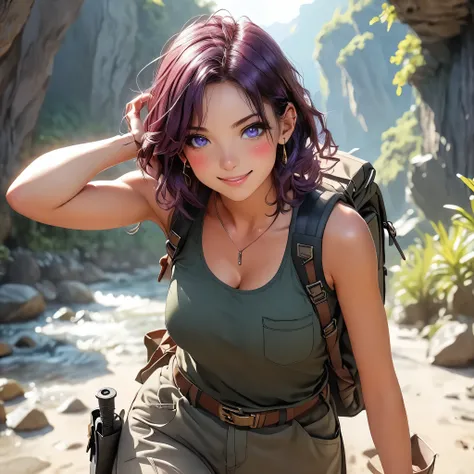 Masterpiece, 4K, HDR, full HD, (best quality), (ultra detailed), (only), intricate ANIME TYPE, best quality, 1girl, deep purple hair , hyper beautiful face, purple hair, perfect anatomy, shiny skin, full body, alone (shiny purple hair, long hair), looking ...