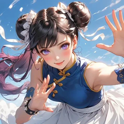 Masterpiece, 4K, HDR, full HD, (best quality), (ultra detailed), (only), intricate ANIME TYPE, best quality, 1girl, deep purple hair , hyper beautiful face, purple hair, perfect anatomy, shiny skin, full body, alone (shiny purple hair, long hair), looking ...