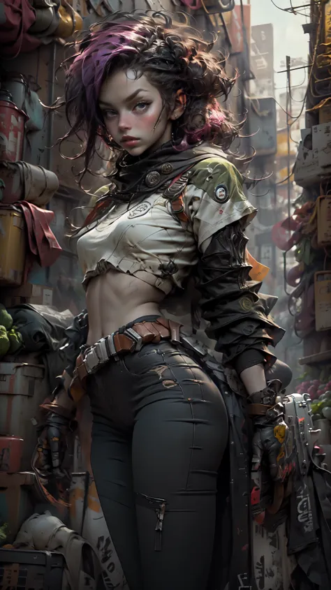 Unreal Engine:1.4,Ultra realistic CG K, photorealistic:1.4, skin texture:1.4, artwork 1girl, Gatling gun, shell,  looking at the spectator ,  dynamic pose , blows,  ammunition belt , Gloves, breasts, shooting,  background  :1.4, more detailed, optical mix , funny patterns, animated texture, unique visual effect, or cyberpunk yellow color, red stockings,  yellow leather miniskirt,  masterpiece , ((flag, , vegetables, rosa, brown: 1.2)) ,  realistic 8K digital art )), 32k