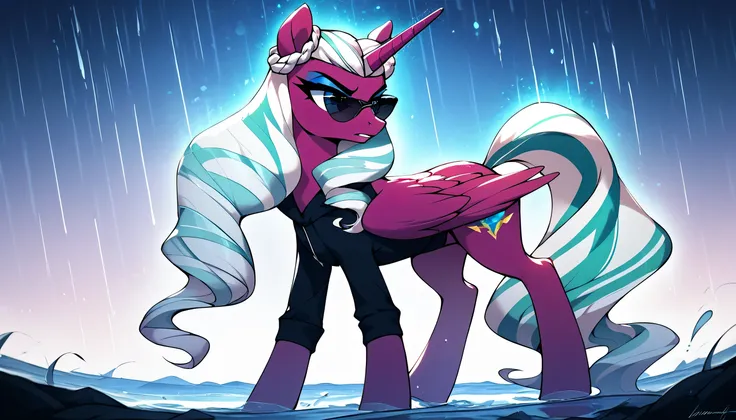 score_9, score_8_up, score_7_up, score_6_up, a serious female alicorn unicorn, opaline arcana from my little pony, she is depict...