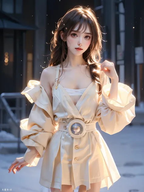plutia, (Asian beauty), ((full body)), ((Natural and elegant posture)), (night, starry sky, space scene), (slim athletic figure: 1.1), (visible cleavage: 0.8), (smooth skin, no deformities: 1.2), nvshen, relaxed posture, Sexy long legs, The hemlines are sh...
